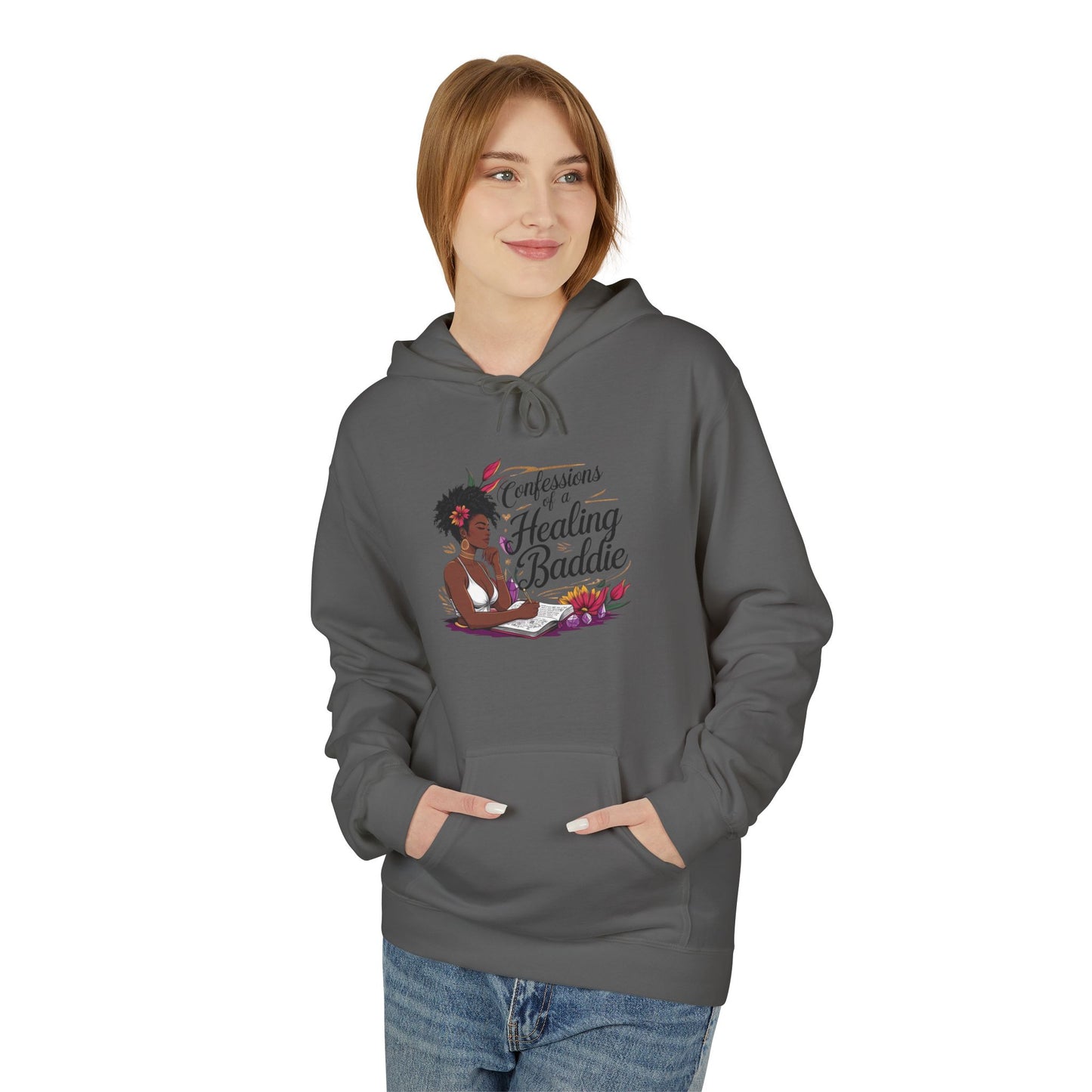 Confessions of a Healing Baddie Fleece Hoodie